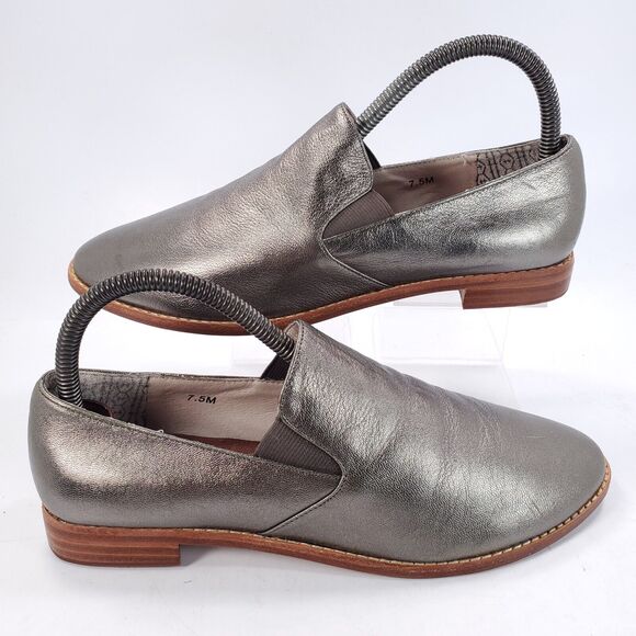 Matt Bernson Casual Slip On Loafer Flat Womens Size 7.5 Silver Brown - Picture 6 of 9